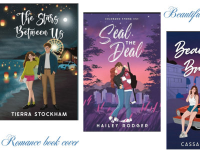 Romance book cover, young adult book cover illustration for your novel