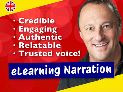 A British male voice actor for narration, eLearning, education training