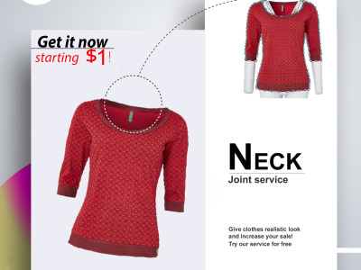 Invisible mannequin service/ Clothing Retouch/ Neck joint service