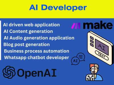 AI driven web application, Whatsapp chatbot, Make.com and Open AI expert