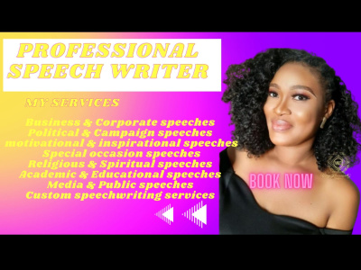 An expert written speech for weddings, business, and keynotes