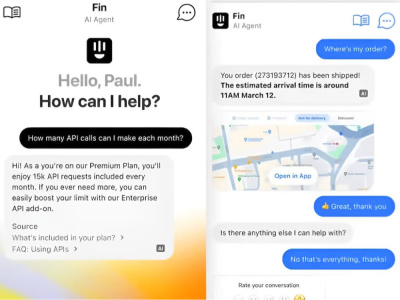 A fully automated conversational AI Chatbot in Intercom