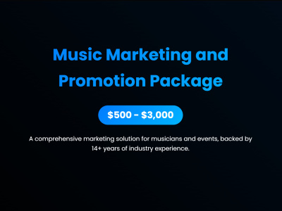 Music Marketing & Promotion Package