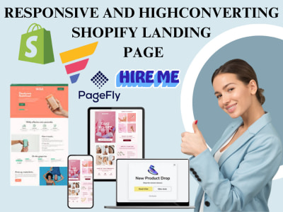 Responsive and converting shopify landing page on page fly or gem pages ...