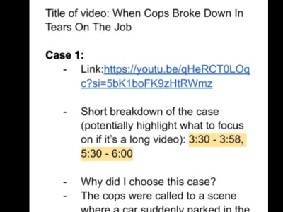 Bodycam footage/True crime videos for your video Idea