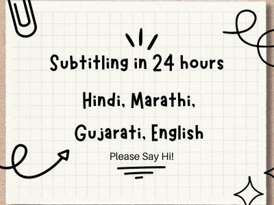 Hindi, Gujarati, Marathi Subtitles for your Video