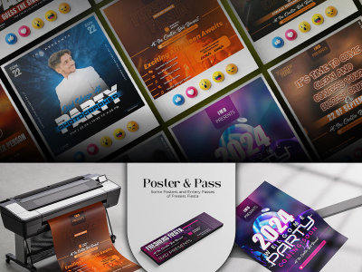 EyeCatching Party Posters, Flyers, Brochures, Passes & Social Media Designs