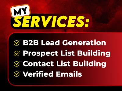 Prospect list building, B2B, email and LinkedIn leads for any industry