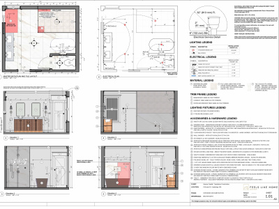 Shop drawings and documentation for interior design millwork, casework,etc