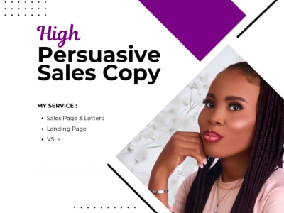 High Conversion Sales Copy for Sales Page, Landing Page Copy, VSL & more