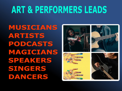 Leads for Artists, Musicians, Creatives, Dancers, Speakers & Podcasters.
