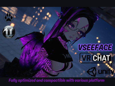 3d vrchat, vrm character for vseeface, rig vrchat avatar, anime 3d model
