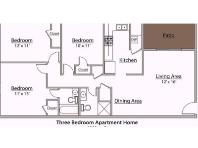 2d 3 bedroom , 2 bedroom apartment, luxury apartment layout for US