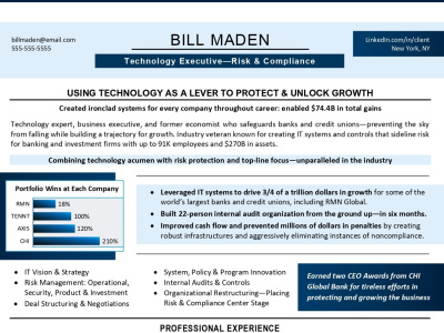 An ATS-Optimized Executive Resume or CV by an Executive Resume Writer