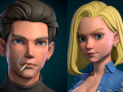 3d realistic game character, unreal game model, Pixar, facial expression