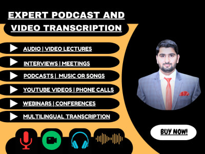 Expert Podcast & Video Transcription - Fast 24hr Delivery!
