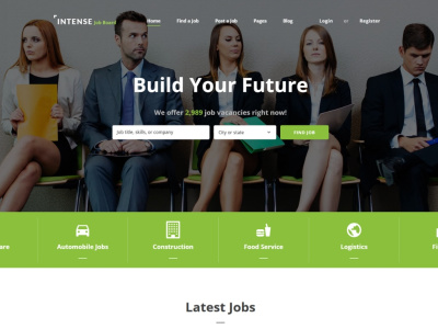 Recruitment wordpress job board website, SEO optimized, responsive