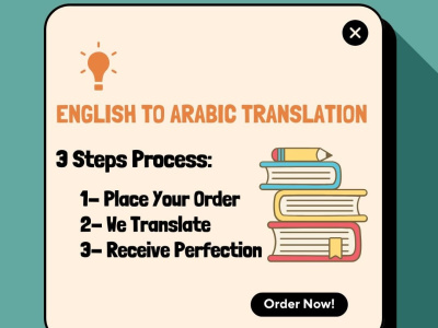 English <> Arabic Translation ¨Special Offer on First Order¨