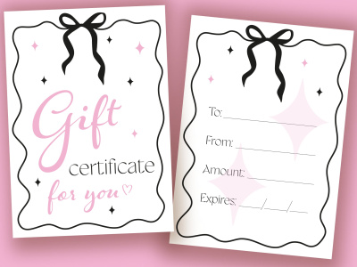A gift certificate for your brand or business from graphic designer