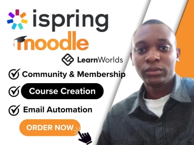 Online Course Website Setup on LearnWorlds, Moodle, iSpring, or TalentLMS