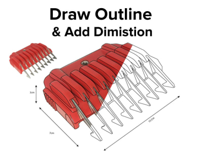 Outline Drawing or Line Art for Your Product Image or ad product dimension