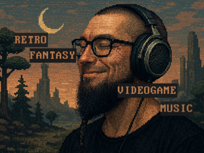 Atmospheric retro dark fantasy videogame music 90s, 80s or 16bit style