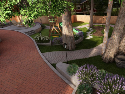 Create and develop a compact landscape or garden design project