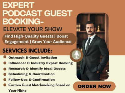 A professional Expert Podcast Guest Booking Service