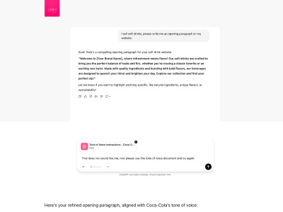 A tone of voice analysis document.