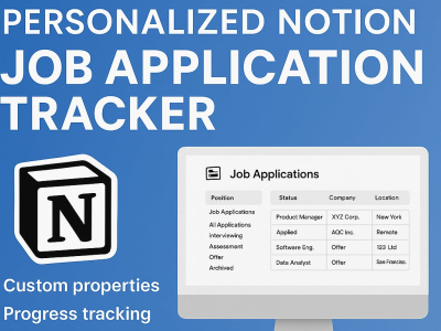 A personalized job application tracker on Notion