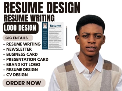 Resume design brand kit logo business card presentation newsletter in canva