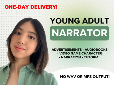 A young adult narration voiceover for your video essay content