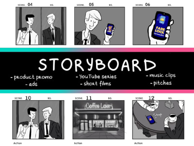 Engaging STORYBOARD for your YouTube series, Promo, Music Clip, Ad Video