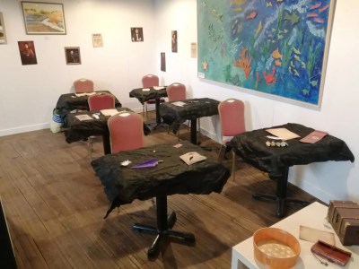 A custom escape room with unique puzzles and story