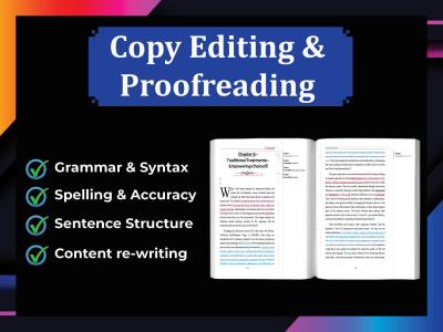 Professional editing & proofreading by an expert copy editor & proofreader.