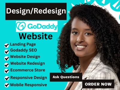 Godaddy website design or redesign transfer domain godaddy landing page
