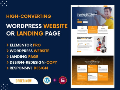 Design a responsive WordPress website or landing page using Elementor ...