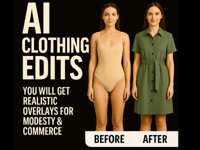 Realistic AI clothing edits for modesty, branding, or fashion presentation
