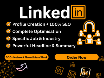100% LinkedIn Profile Optimization, LinkedIn Creation + Connection Building