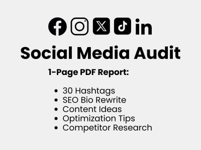 Social Media Audit with SEO Optimized Bio & Hashtag Strategy