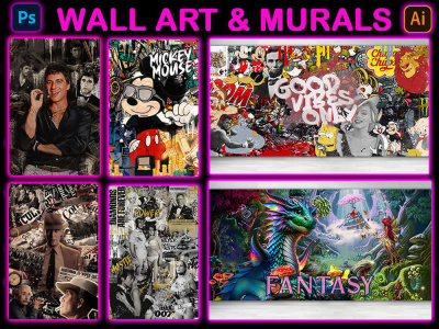 Graffiti pop art canvas designs and murals