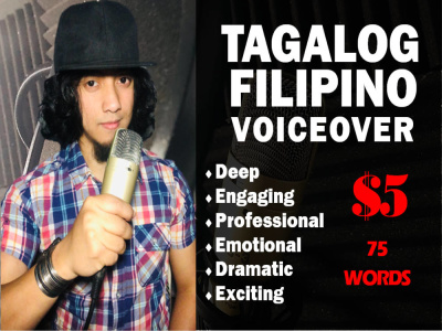 A male tagalog filipino ilocano voiceover
