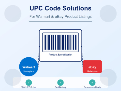 Authentic 12-Digit UPC Codes For eBay and Walmart Product Listings.