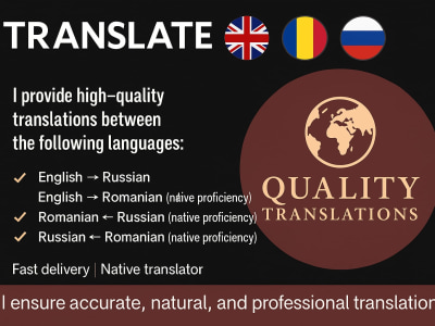 Native Romanian & Russian translation. Fast, human & accurate