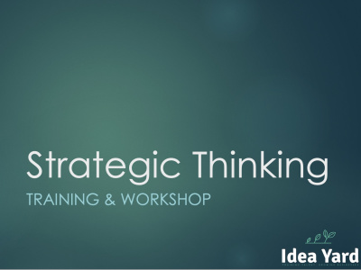A Strategic Thinking Training that Step-Changes your Productivity