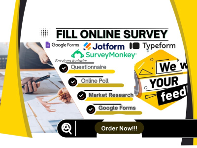 Online survey respondents polls on typeform jotform or market research