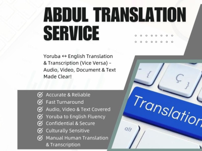 A high quality Yoruba to English Translation and Vice Versa