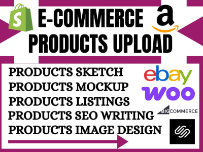 Amazon ecwid ebay products upload shopify woocommerce products image design