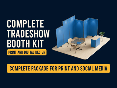 Complete tradeshow booth kit with print and social media graphics