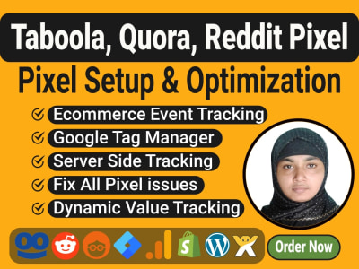 Setup Taboola Pixel, Quora, Reddit Pixel Event API, Ads Conversion Tracking